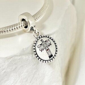 Pandora The totem pole Northwest Coast Indigenous Dangle S925 Silver Charm